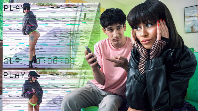 The Girl With the Leg Tattoo: Exhibitionist Babysitter Caught!